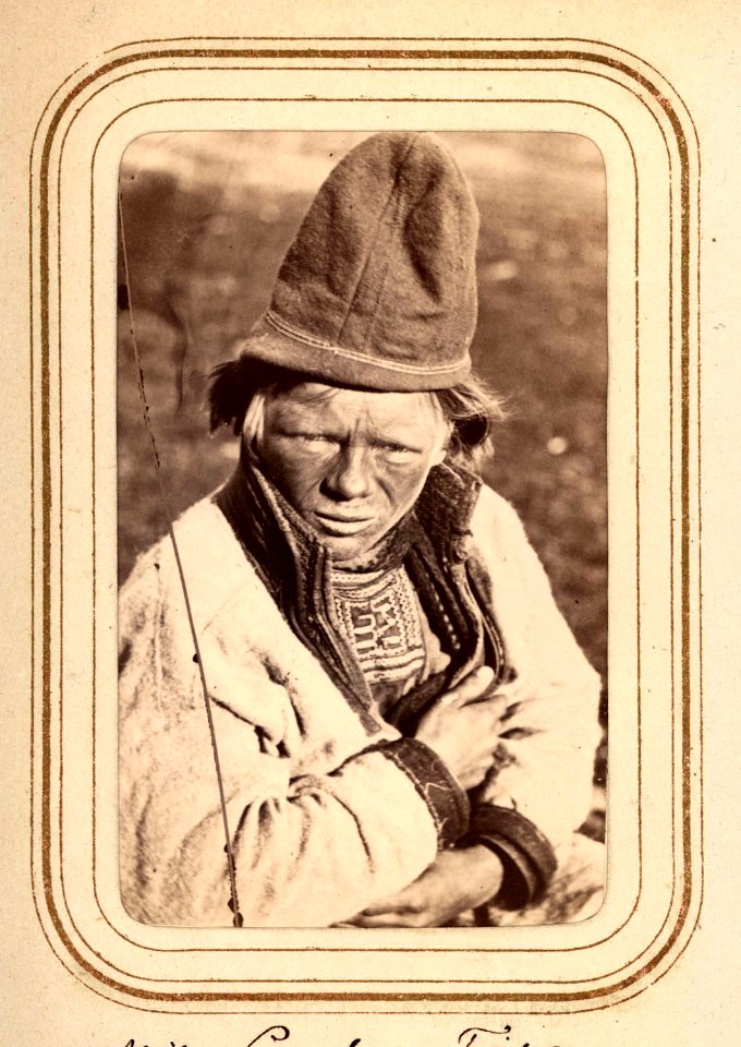 Porträtt av Nils Persson Tappa, Arjeplog. Lotten von Düben 1868 - Nordiska Museet - NMA.0033134 1