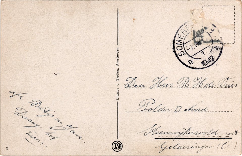 Postcard 0002 Roermond, Munsterplein verso