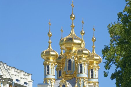 Golden domes church religion photo