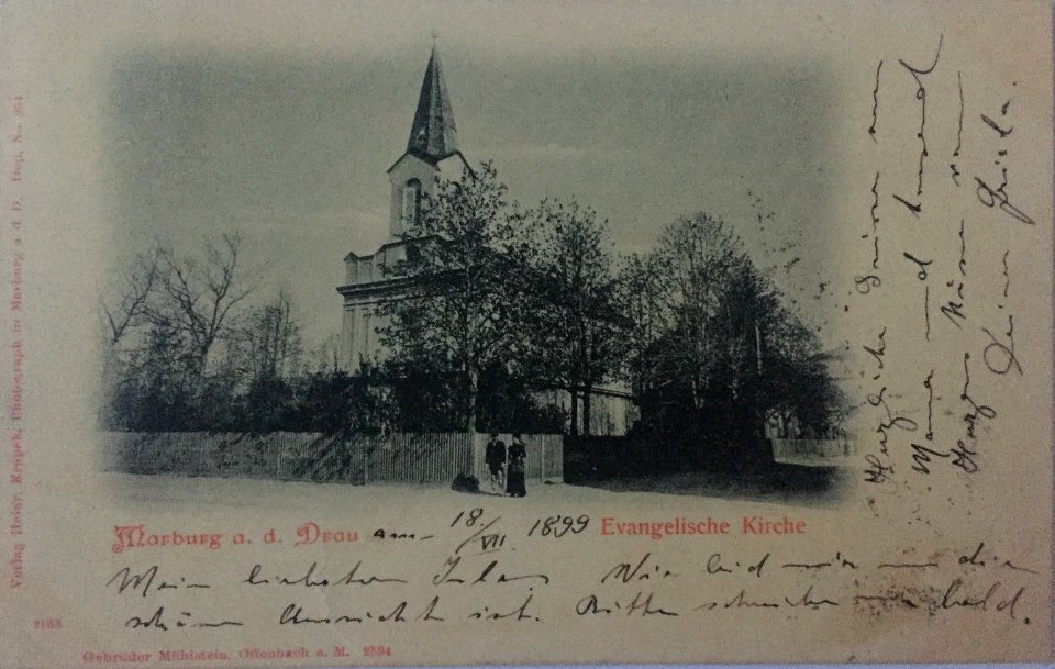 Postcard of Maribor Lutheran Church 1899