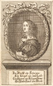 Porträtt på drottning Kristina i bok om henne från 1705 - Skoklosters slott - 91441