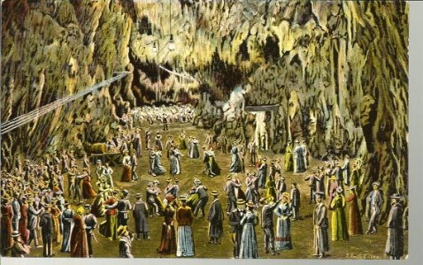 Postcard of Postojna Cave by Maks Šeber 1910