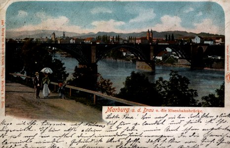 Postcard of Railway Bridge in Maribor 1902