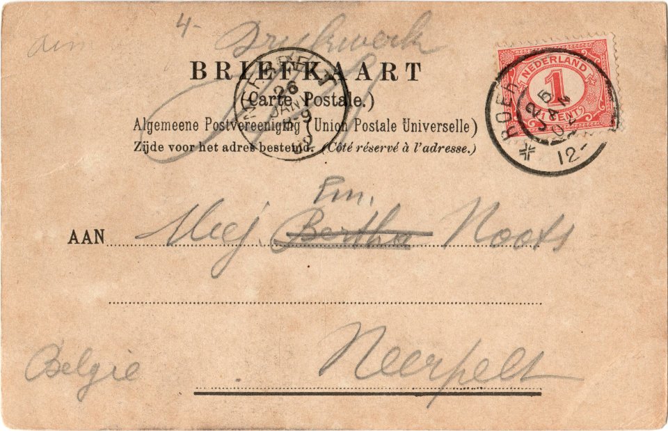 Postcard Munsterkerk, ROERMOND verso