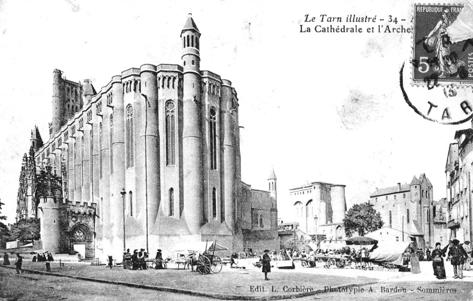 Postcard-Albi cathedrale 1913