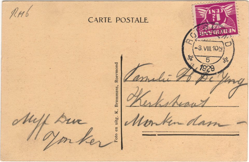Postcard ROERMOND, - Calvarieberg in 't Kruiswegpark, Kapel in 't Zand verso