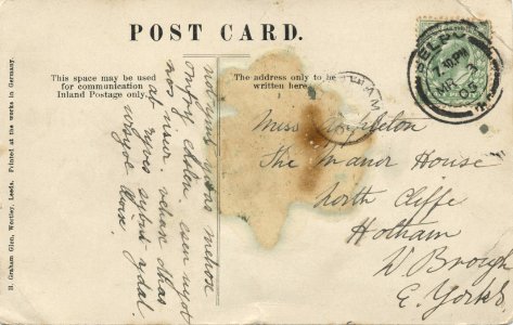 Postcard with cipher 1905