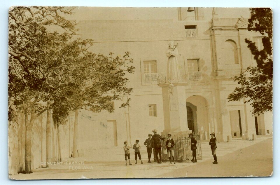 Postcard-Floriana-Malta-Convent-Francis-Rp-Real-Photograph (1913 Sliema postmark)