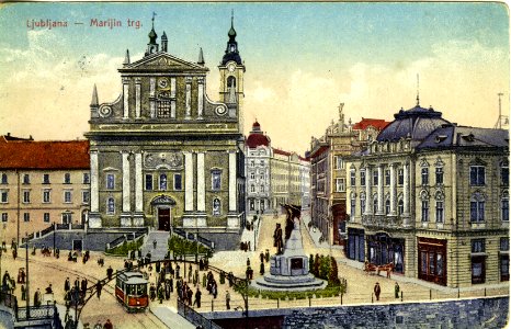 Postcards of Prešeren Square by Fran Pavlin (2)