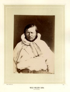 Portrett av Niels Nielsen Sara i pesk - Norsk folkemuseum - NF.15006-099
