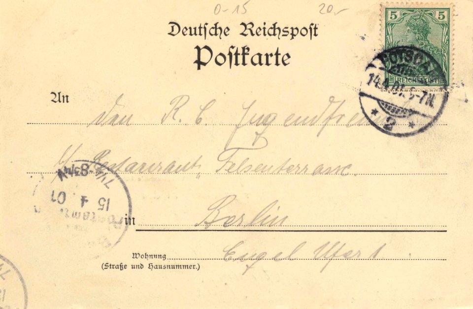 Potsdam, Brandenburg - Brauhausberg; Wackermanns Höhe (back) (Zeno Ansichtskarten)