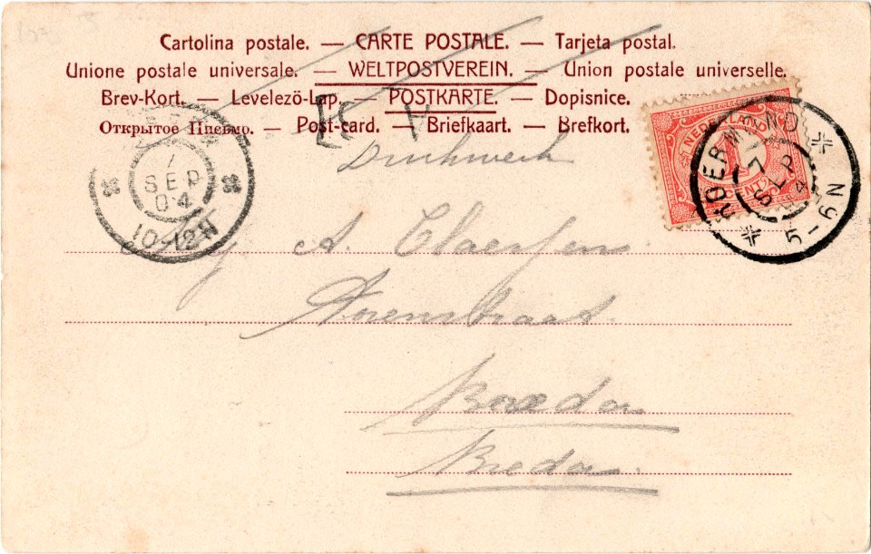 Postcard 82881 PKR 9095 Kapellerlaan Roermond verso