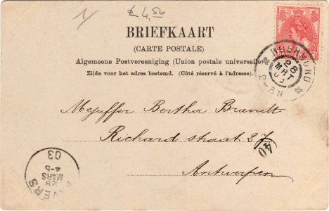 Postcard Munsterkerk, Roermond verso