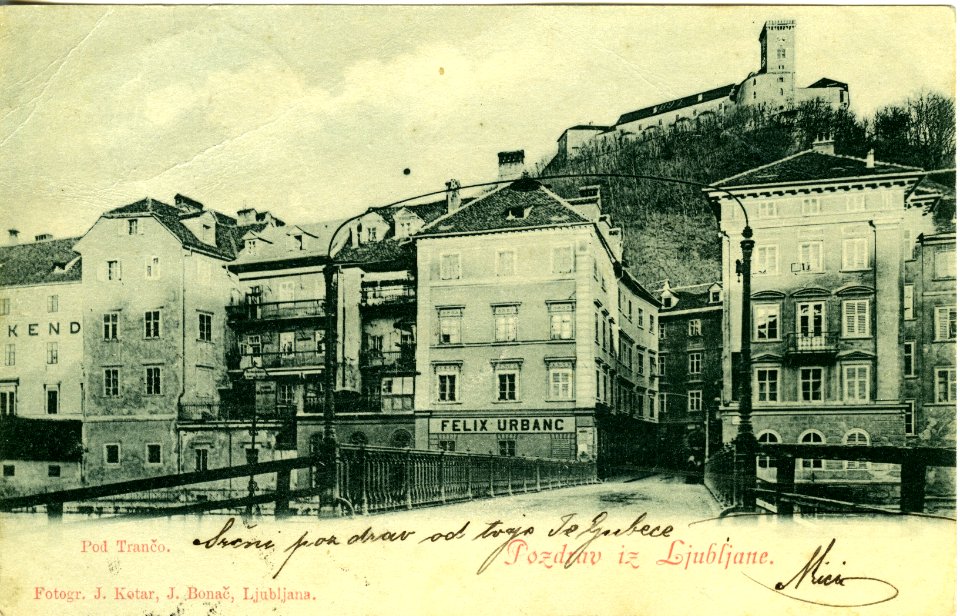 Postcard of Ljubljana-Pod Trančo 1899