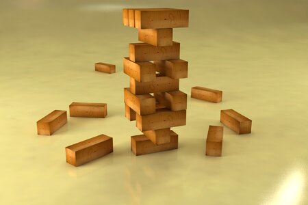 3d modeling wood cube photo
