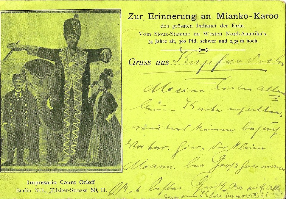 Postcard of Mianko Karoo of 20th May 1902