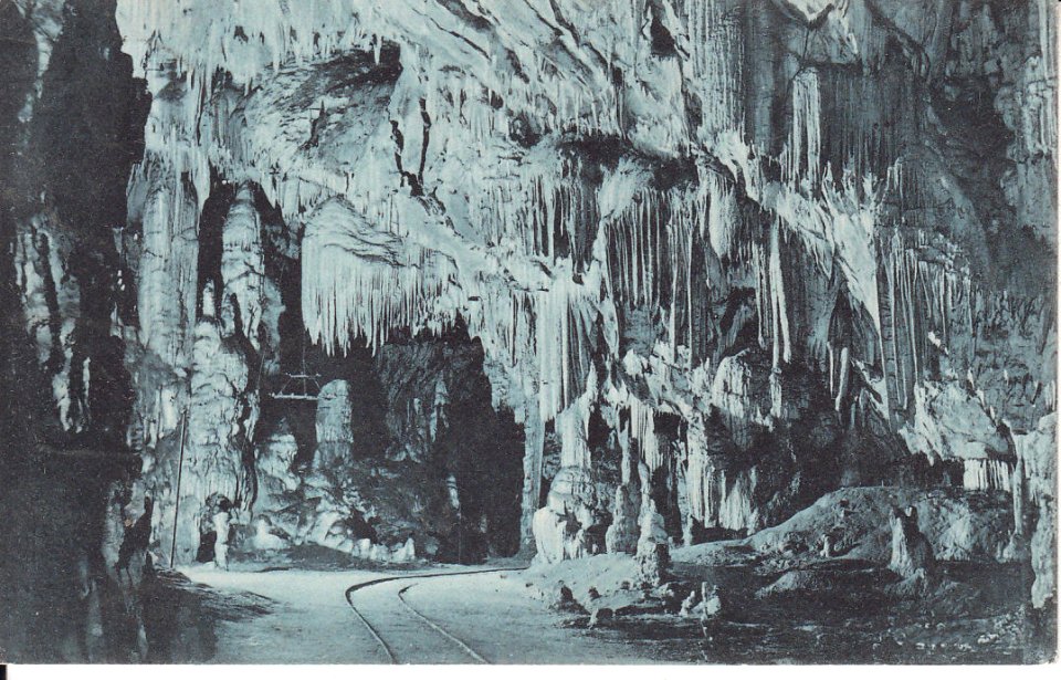 Postcard of Postojna Cave by Maks Šeber 1909