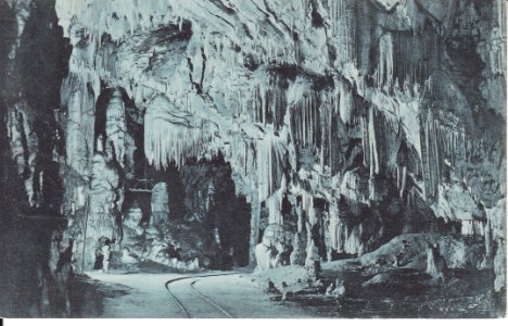 Postcard of Postojna Cave by Maks Šeber 1909