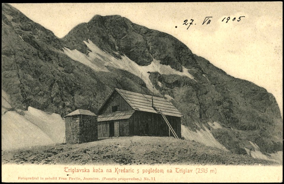 Postcard of Triglav Lodge at Kredarica 1905
