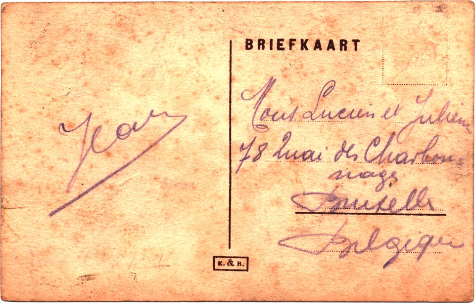 Postcard ROERMOND, Ingang Kapellerlaan verso