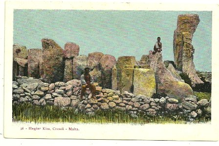 Postcard-36-Crendi-Malta-the-prehistoric-Temple-at-Hagiar-Kim photo