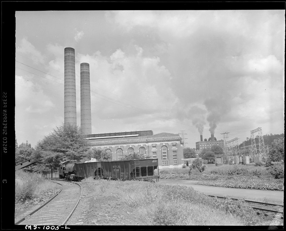 Power plants of Alabama Power Company, that are operated by coal from this mine. Plants use 3300 tons of coal per day... - NARA - 540647