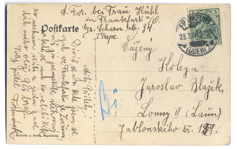 Postkarte Frankfurt Oder Denkmal des Leibgrenadierregiments Nr. 8 Rueckseite