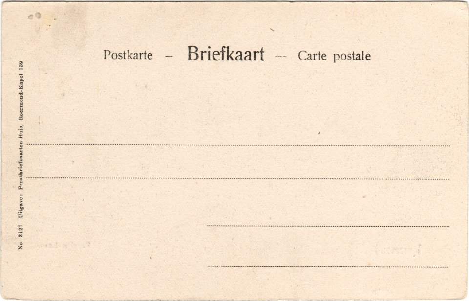 Postcard 3127 Kapellerlaan, Roermond verso