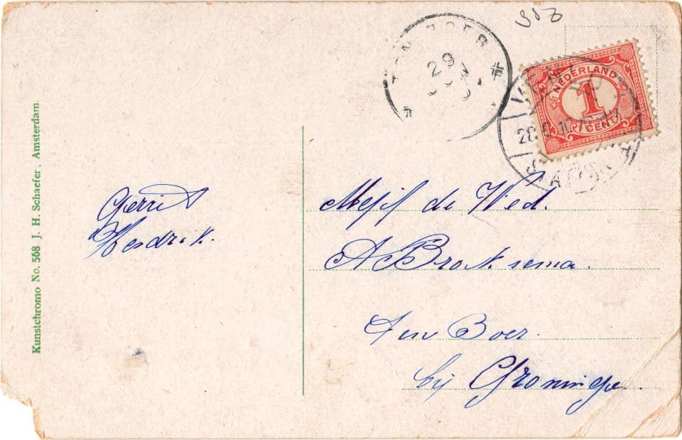 Postcard 568 VENLO, STADHUIS verso