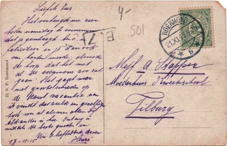 Postcard Groeten uit Roermond, Monumentale Munsterkerk verso