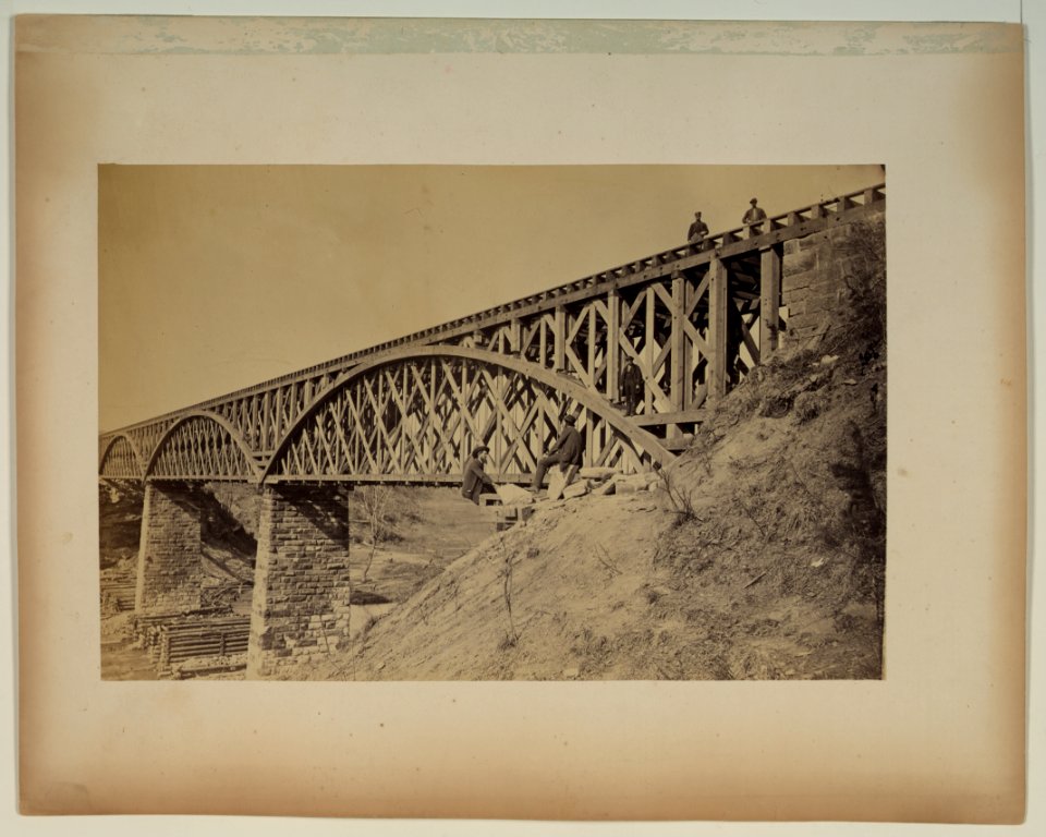 Potomac Creek Bridge, Aquia Creek & Fredericksburgh (sic) Railroad, April 18, 1863 LCCN2004677101