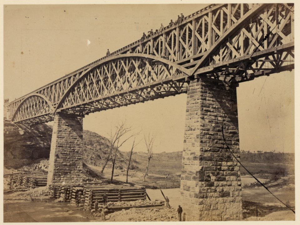 Potomac Creek Bridge, Aquia Creek & Fredericksburgh Railroad, perspective view, April 12, 1863 LCCN2006681121