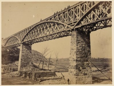 Potomac Creek Bridge, Aquia Creek & Fredericksburgh Railroad, perspective view, April 12, 1863 LCCN2006681121