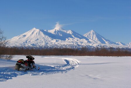 Snow snowmobile landscape photo