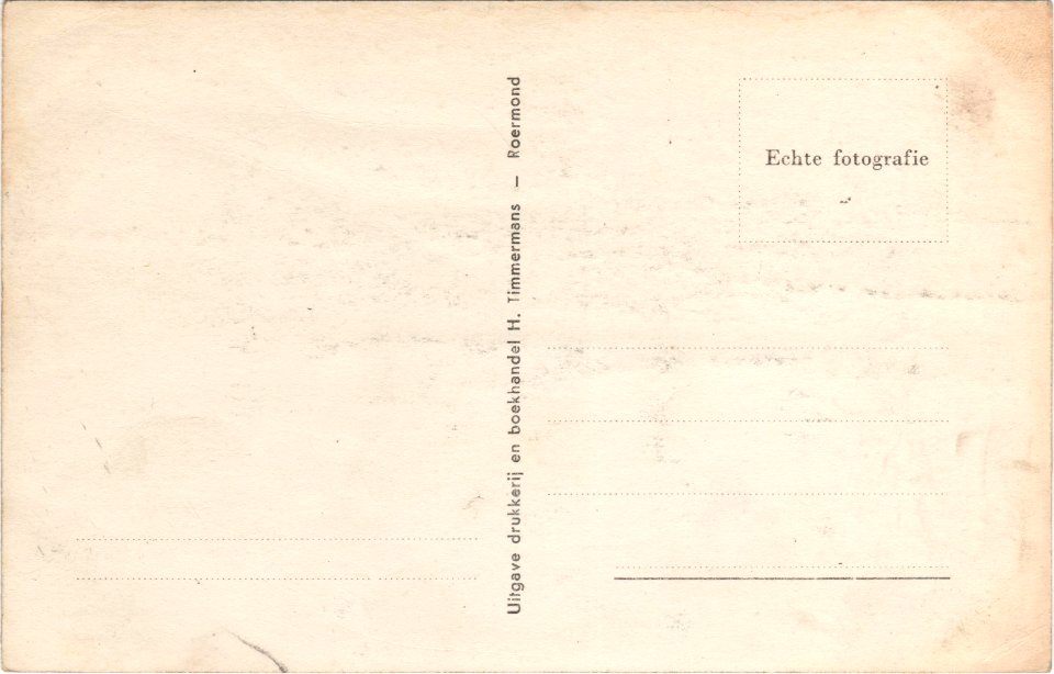 Postcard Roermond, Steenen brug met Kathedraal verso