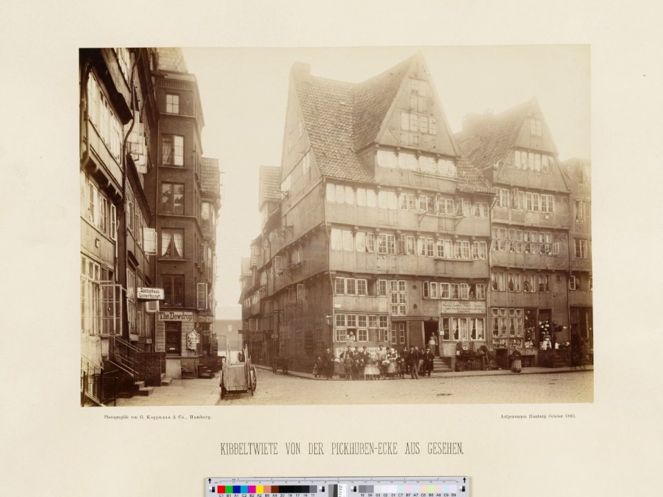 PPN799327638 Hamburg 1883 Kannengiesserort mit der Catharinen-Kirche (1883)