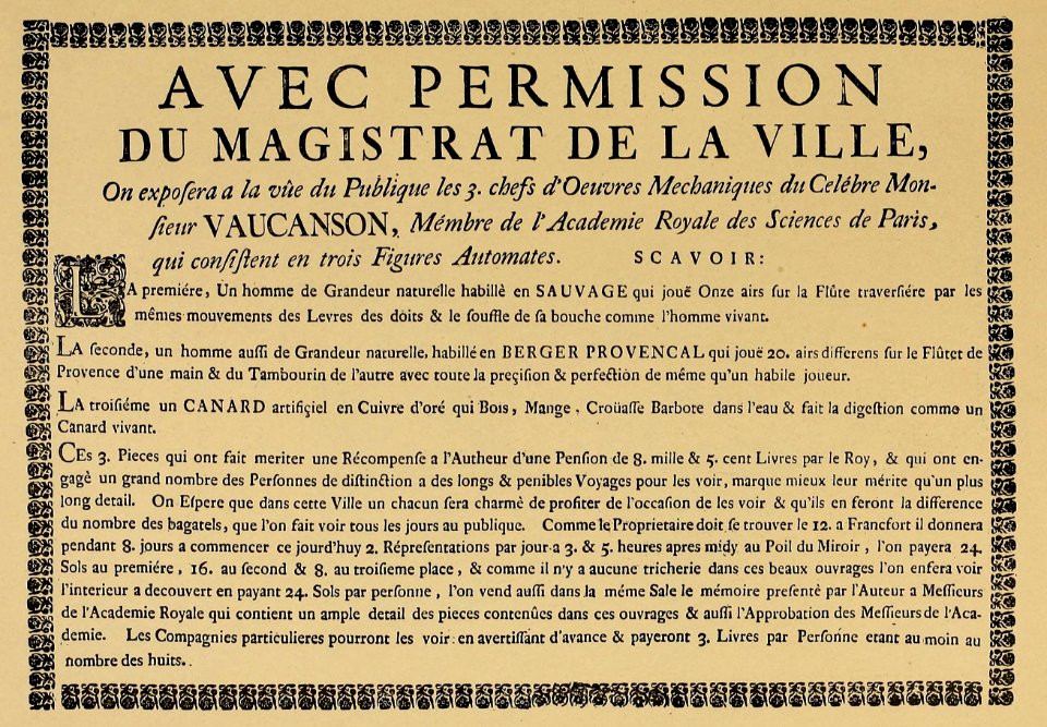 Poster automata Vaucanson