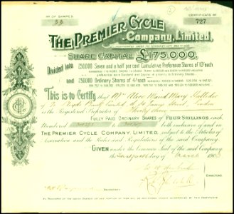 Premier Cycle Company 1903
