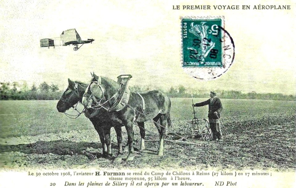 Premier voyage avion décembre 1908
