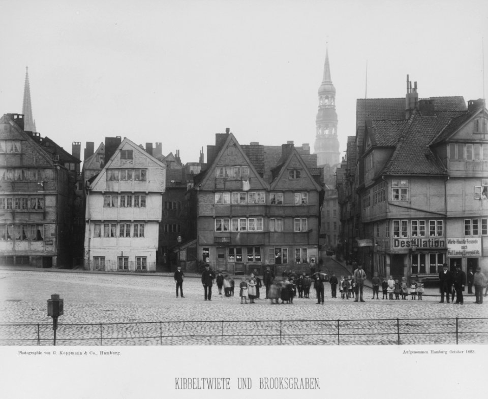 PPN799327638 Hamburg 1883 Kibbeltwiete von der Pickhuben-Ecke aus gesehen (1883)