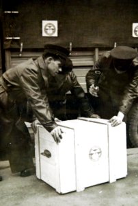 Preparing boxes for the front, France, WWII (33106622183)