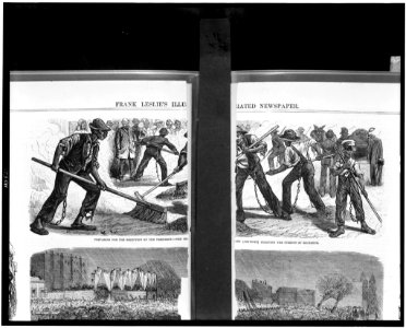 Preparing for the reception of the president. The chain gang (convicts) cleaning the streets of Richmond LCCN94502949
