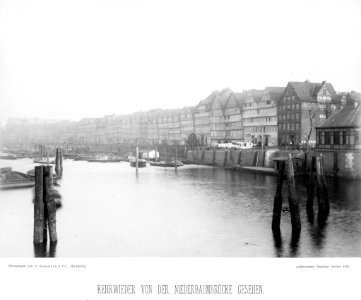 PPN799327638 Hamburg 1883 Hof am Kehrwieder No. 65, vom Sandthorquai aus gesehen (1883)