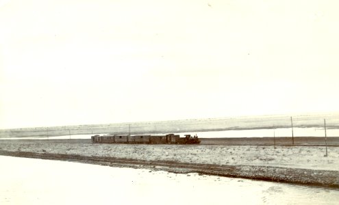 Pre-WWI photo of an Egyptian Delta Light Railways, close to the Suez Canal, with a Krauss 2-4-0 steam locomotive photo