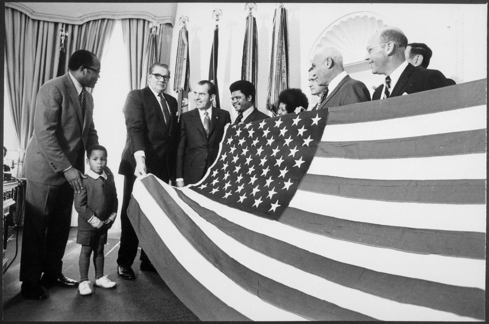 Presentation of American Flag - NARA - 194701