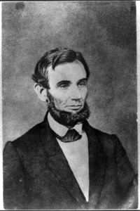 President Abraham Lincoln, bust portrait with beard LCCN2013648772