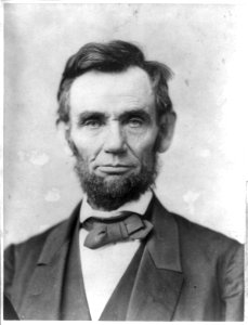 President Abraham Lincoln, head-and-shoulders portrait, facing front LCCN2013649737