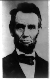 President Abraham Lincoln, head-and-shoulders portrait, facing front LCCN2013649739