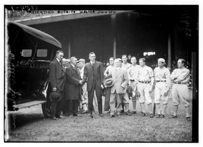 Presenting Auto to Walter Johnson, Washington AL (baseball) LCCN2014694446