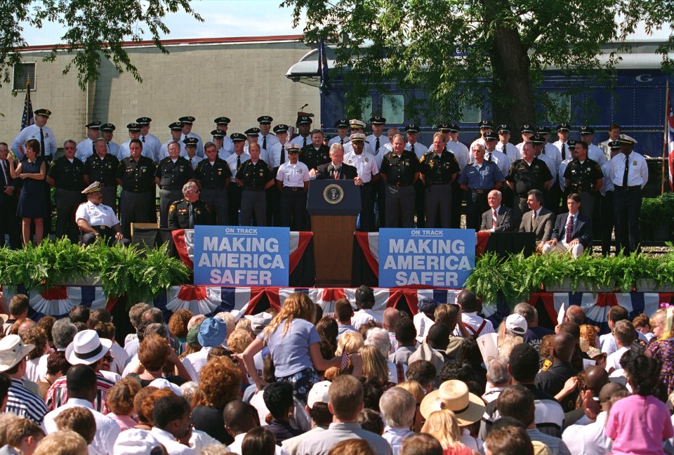 President Bill Clinton Addressing a Crowd